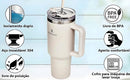 ROMANTIC CROWN Portable Inox Thermal Cup 1200ml/1.2L Stainless Thermal Bottle with Lid and Straw
