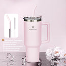 ROMANTIC CROWN Portable Inox Thermal Cup 1200ml/1.2L Stainless Thermal Bottle with Lid and Straw