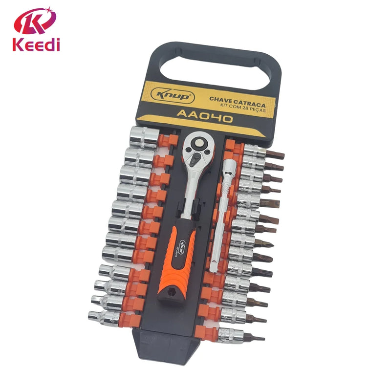 28 Pieces Philips Torx Reversible Ratchet Screwdriver Kit