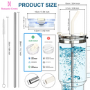 ROMANTIC CROWN Portable Inox Thermal Cup 1200ml/1.2L Stainless Thermal Bottle with Lid and Straw