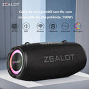 ZEALOT S87 80W Wireless Sound Box: Portable External, Subwoofer, Double Pairing, 16000mAh Battery