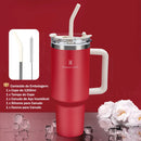 ROMANTIC CROWN Portable Inox Thermal Cup 1200ml/1.2L Stainless Thermal Bottle with Lid and Straw