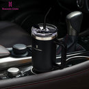 ROMANTIC CROWN Portable Inox Thermal Cup 1200ml/1.2L Stainless Thermal Bottle with Lid and Straw