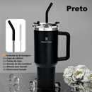ROMANTIC CROWN Portable Inox Thermal Cup 1200ml/1.2L Stainless Thermal Bottle with Lid and Straw