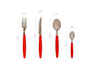 24 Pieces Stainless Steel Cutlery Set and Plastic Cable With Red Drawer Organizer