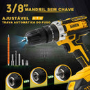 Furadeira/Parafusadeira de Impacto Sem Fio 350w, Brocas Elétricas