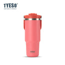 Tyeso Large-Capacity Thermoses Handle Vacuum Cup Dual-Drink Coffee Mug Stainless Steel Ice Cup Car Bottle Hot Cold Retention