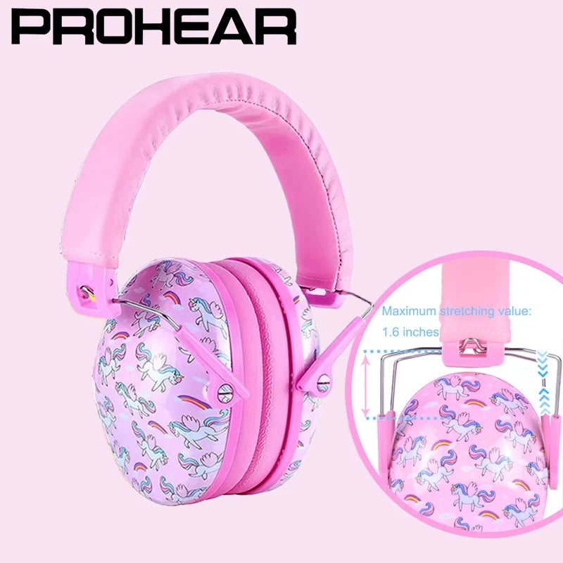 PROHEAR Kid Safety Ear Protection Passive Noise Cancelling EarProtetores auriculares infantis PROHEAR com cancelamento passivo de ruídomuffs for Autism Toddlers Children Reading NNR 25dB Pink Ear Muff
