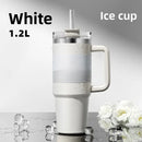 1200ML Metal Vacuum Insulated Cup Stainless Steel Portable Water Cup Refrigerated Vacuum Insulated Straw Leak-proof Lid