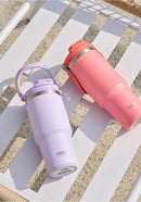 Tyeso Large-Capacity Thermoses Handle Vacuum Cup Dual-Drink Coffee Mug Stainless Steel Ice Cup Car Bottle Hot Cold Retention