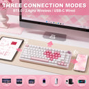 YUNZII B75 PRO White Heart Mechanical Gaming Keyboard, Gasket 75 Knob RGB Keyboard, Triple Mode Hot-Swap Custom Creamy Keyboard