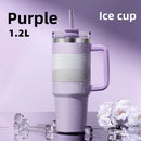 1200ML Metal Vacuum Insulated Cup Stainless Steel Portable Water Cup Refrigerated Vacuum Insulated Straw Leak-proof Lid
