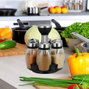 Organizador de vidro para potes de especiarias, saleiros e pimenteiros