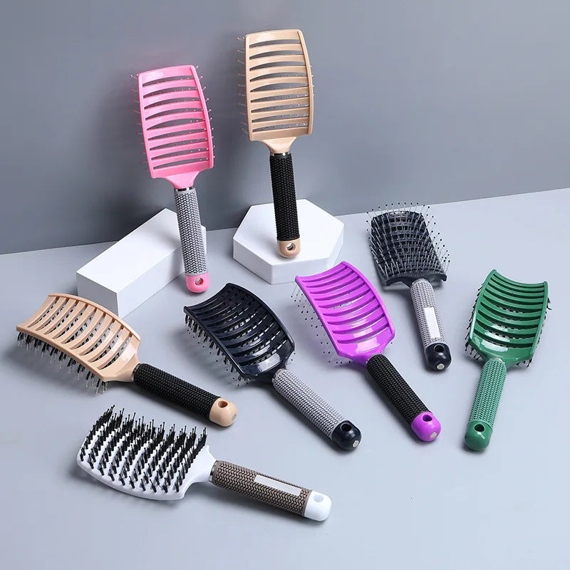 Bristle Hair Brush Denman Brush for Curly Hair Scalp Massage Comb Detangling Hairbrush for Women Professional Hair Styling Tool