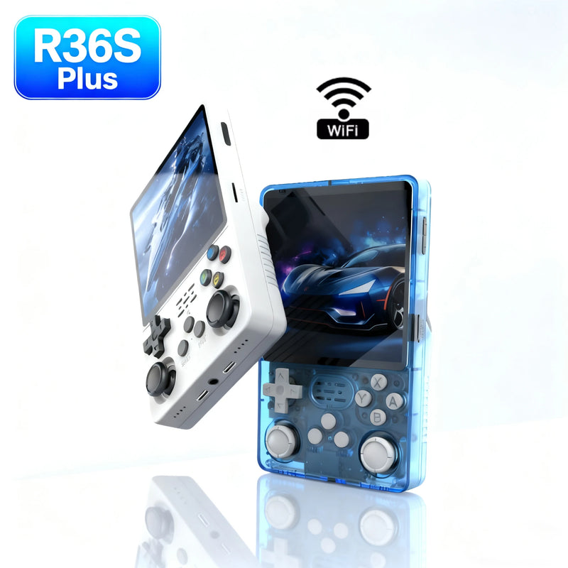 R36S Plus Retro Handheld Video Game Console With Wifi ARKOS Linux System Portable Consoles Game Player 4.0 Max Inch IPS Screen