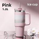 1200ML Metal Vacuum Insulated Cup Stainless Steel Portable Water Cup Refrigerated Vacuum Insulated Straw Leak-proof Lid