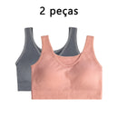 2 Pieces Wide Strapless Bra Women's Sports Shirt Breathable Comfortable Underwear