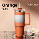 1200ML Metal Vacuum Insulated Cup Stainless Steel Portable Water Cup Refrigerated Vacuum Insulated Straw Leak-proof Lid