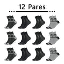 12 Pairings Men's Sports Socks, Running, Cycling, Outdoor Sports, Breathable, Sweat Absorbents and Comfortable