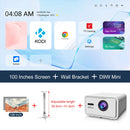 Flixtone D9W Mini 2500 ANSI Full HD 1080P Projector 4K Portable Beam Projectors for Movies Home Theater WiFi Android Game Beamer