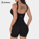Women's Yoga Jumpsuit Fit, Open Back and Fit Waist Gym Outfit Short Sleeveless Gym Jumpsuit