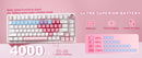 YUNZII B75 PRO White Heart Mechanical Gaming Keyboard, Gasket 75 Knob RGB Keyboard, Triple Mode Hot-Swap Custom Creamy Keyboard