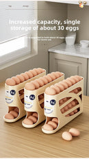 NASAN 4 Layers Automatic Rolling Egg Holder Rack Fridge Egg Storage Box Container Kitchen Egg Dispenser Fridge Organizer Racks