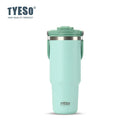 Tyeso Large-Capacity Thermoses Handle Vacuum Cup Dual-Drink Coffee Mug Stainless Steel Ice Cup Car Bottle Hot Cold Retention