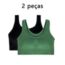 2 Pieces Wide Strapless Bra Women's Sports Shirt Breathable Comfortable Underwear