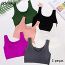 2 Pieces Wide Strapless Bra Women's Sports Shirt Breathable Comfortable Underwear