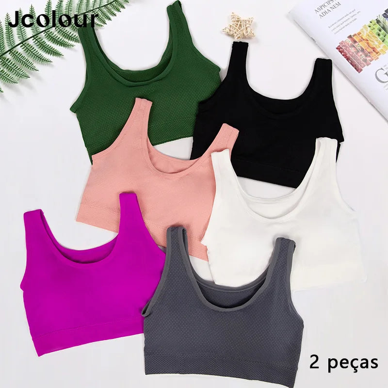 2 Pieces Wide Strapless Bra Women's Sports Shirt Breathable Comfortable Underwear
